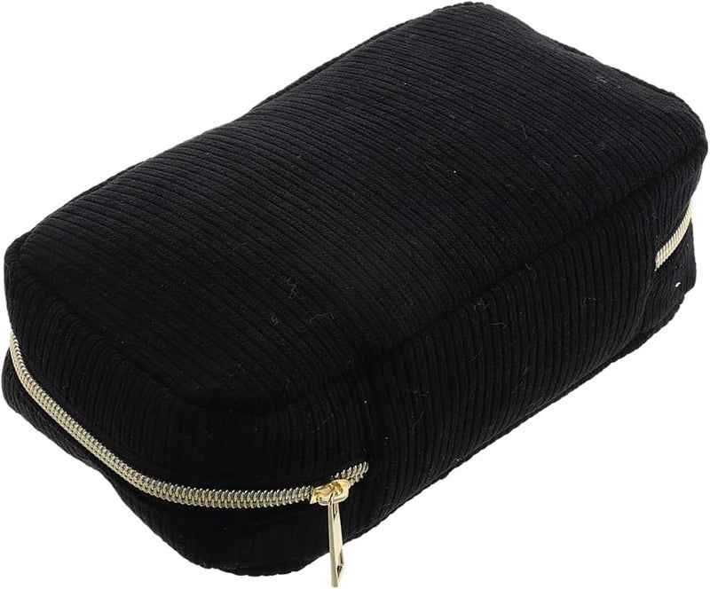 Large Corduroy Makeup Bag Travel Cosmetic Organizer Toiletry Pouch For Women - Image 1